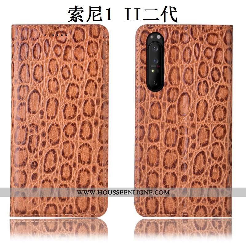 Étui Sony Xperia 1 Ii Protection Cuir Véritable Téléphone Portable Modèle Fleurie Housse Coque Incas