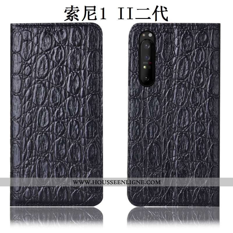 Étui Sony Xperia 1 Ii Protection Cuir Véritable Téléphone Portable Modèle Fleurie Housse Coque Incas