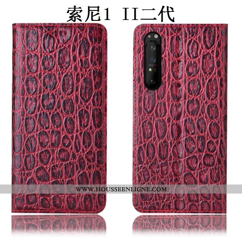 Étui Sony Xperia 1 Ii Protection Cuir Véritable Téléphone Portable Modèle Fleurie Housse Coque Incas