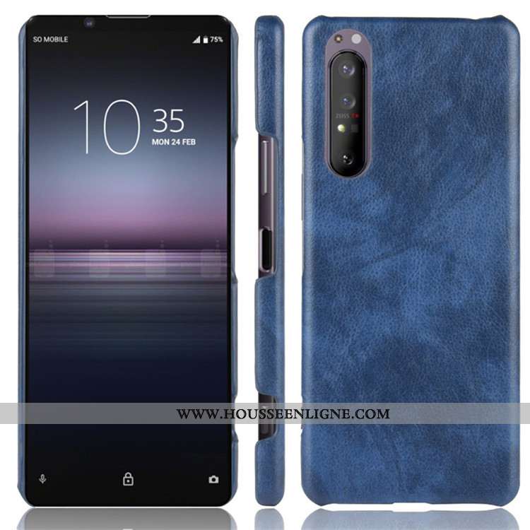 Étui Sony Xperia 1 Ii Tendance Cuir Difficile Modèle Fleurie Protection Litchi Rouge