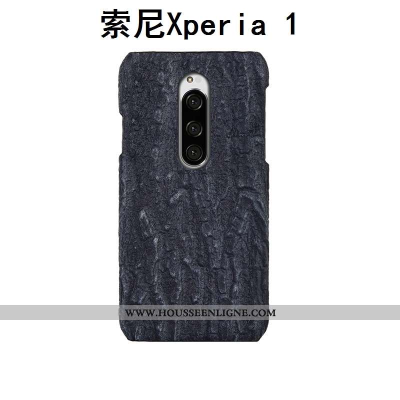 Étui Sony Xperia 1 Personnalité Créatif Téléphone Portable Luxe Protection Cuir Véritable Incassable