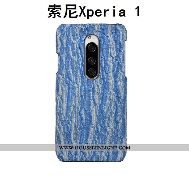 Étui Sony Xperia 1 Personnalité Créatif Téléphone Portable Luxe Protection Cuir Véritable Incassable