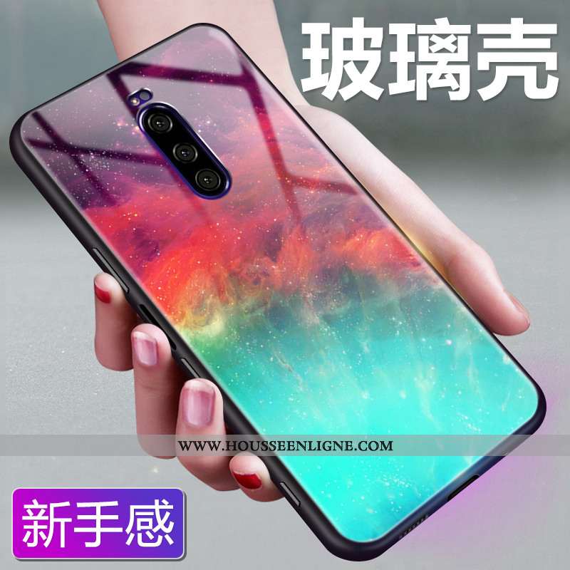 Étui Sony Xperia 1 Protection Verre Multicolore Ciel Étoilé Rouge Coque