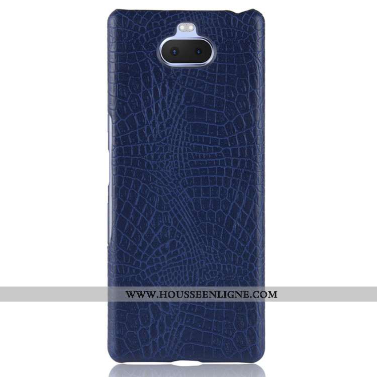 Étui Sony Xperia 10 Cuir Protection Coque Bleu Marin Téléphone Portable Difficile Bleu Foncé