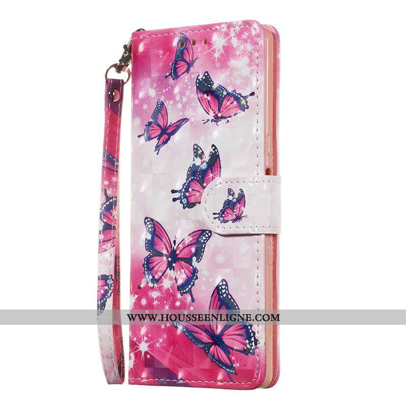 Étui Sony Xperia 10 Cuir Protection Téléphone Portable Clamshell Charmant Rose