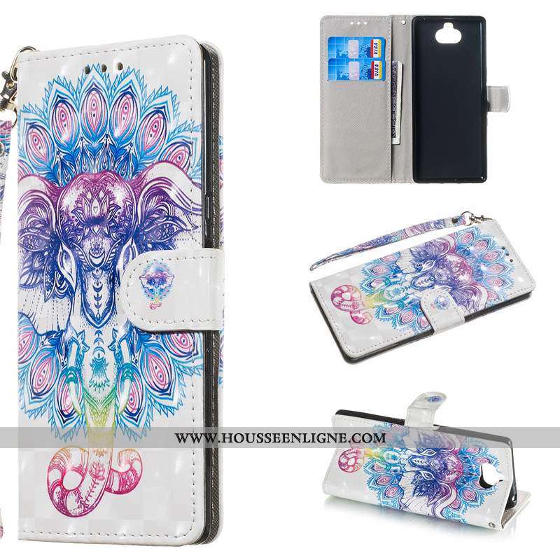 Étui Sony Xperia 10 Cuir Protection Téléphone Portable Clamshell Charmant Rose