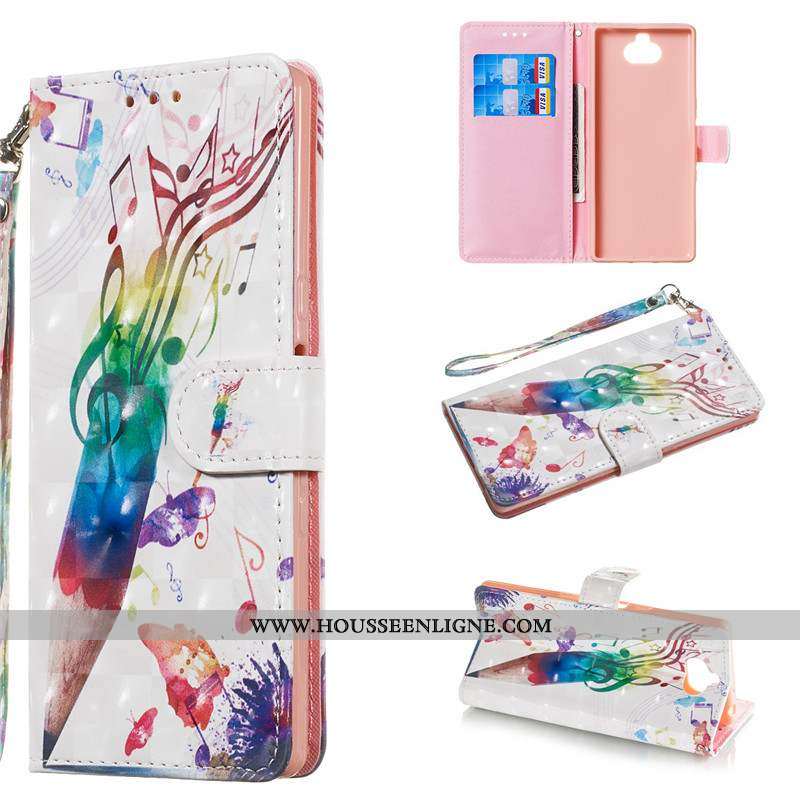 Étui Sony Xperia 10 Cuir Protection Téléphone Portable Clamshell Charmant Rose
