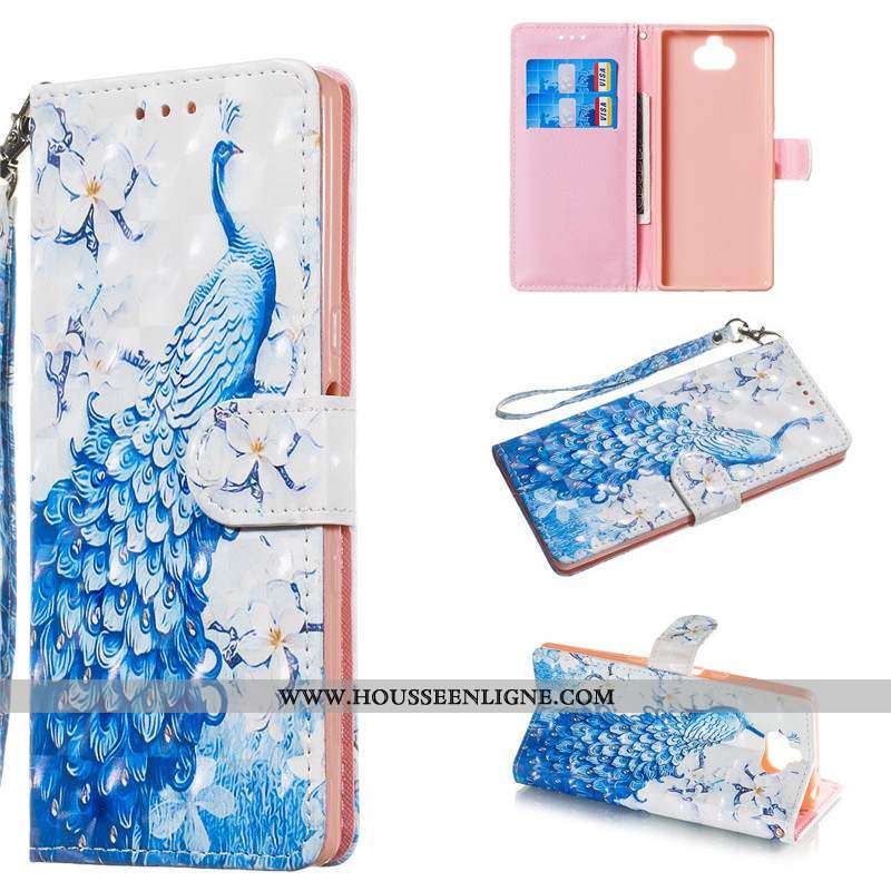 Étui Sony Xperia 10 Cuir Protection Téléphone Portable Clamshell Charmant Rose