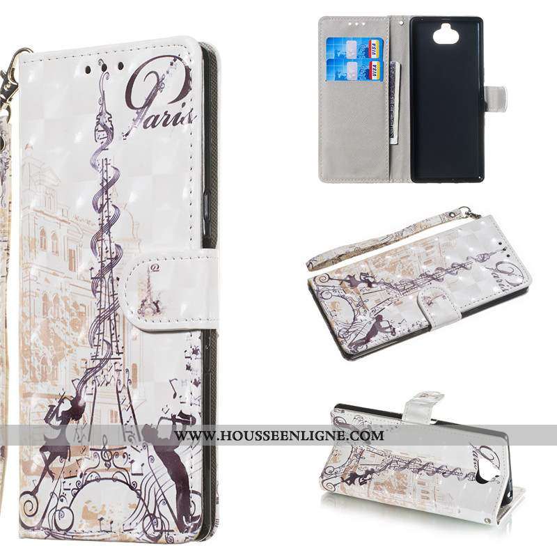 Étui Sony Xperia 10 Cuir Protection Téléphone Portable Clamshell Charmant Rose