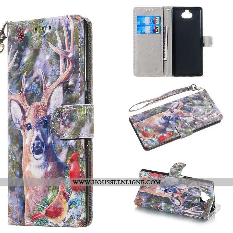Étui Sony Xperia 10 Cuir Protection Téléphone Portable Clamshell Charmant Rose