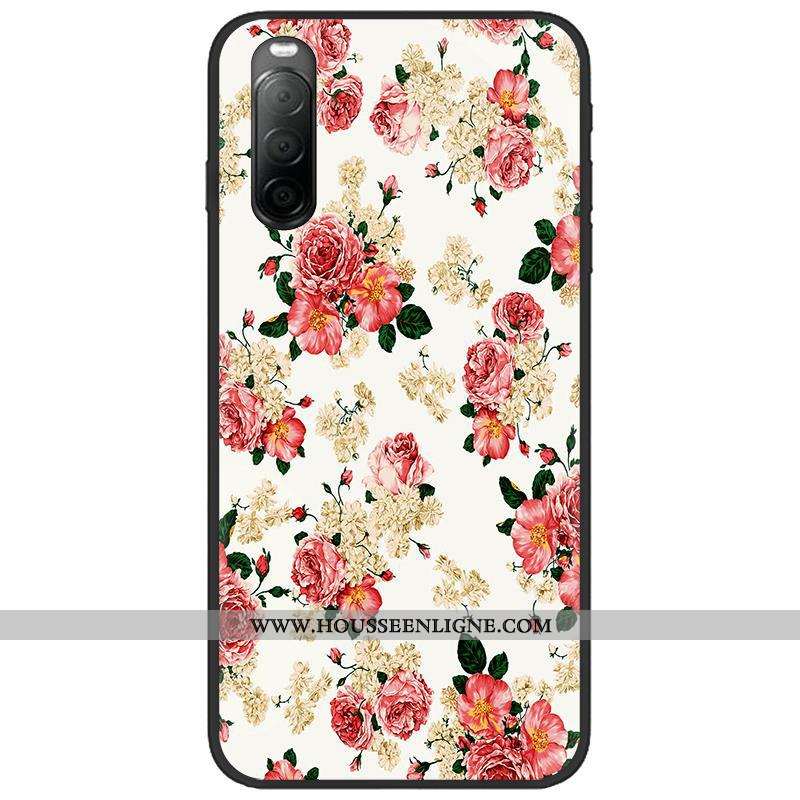 Étui Sony Xperia 10 Ii Délavé En Daim Créatif Noir Téléphone Portable Fluide Doux Pu Dessin Animé Ro