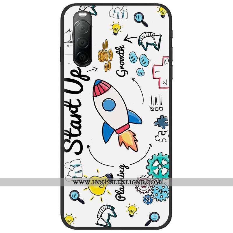 Étui Sony Xperia 10 Ii Délavé En Daim Créatif Noir Téléphone Portable Fluide Doux Pu Dessin Animé Ro