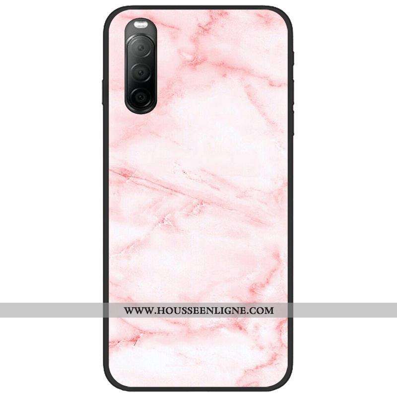 Étui Sony Xperia 10 Ii Délavé En Daim Créatif Noir Téléphone Portable Fluide Doux Pu Dessin Animé Ro