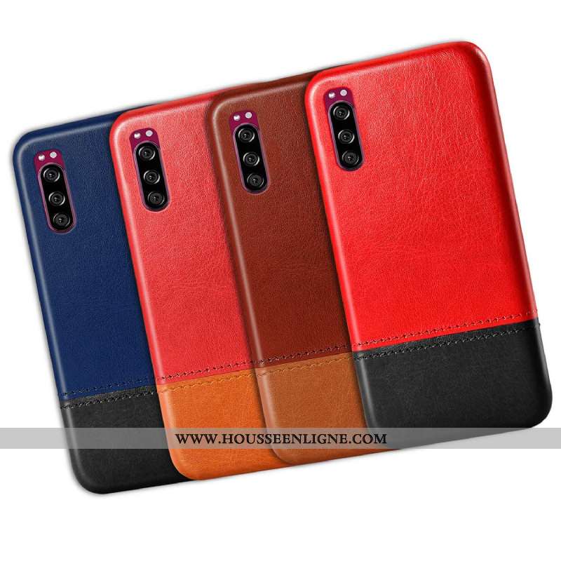 Étui Sony Xperia 10 Ii Protection Cuir Difficile Coque Téléphone Portable Qualité Rouge