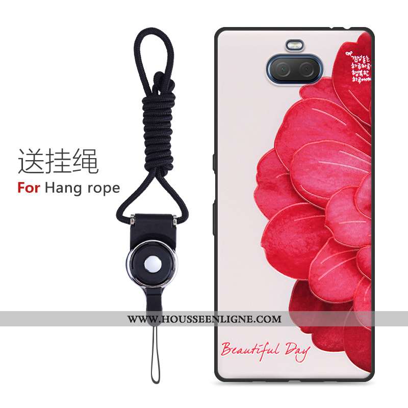 Étui Sony Xperia 10 Personnalité Créatif Silicone Fluide Doux Blanc Sentir Blanche