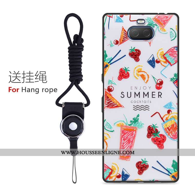 Étui Sony Xperia 10 Personnalité Créatif Silicone Fluide Doux Blanc Sentir Blanche