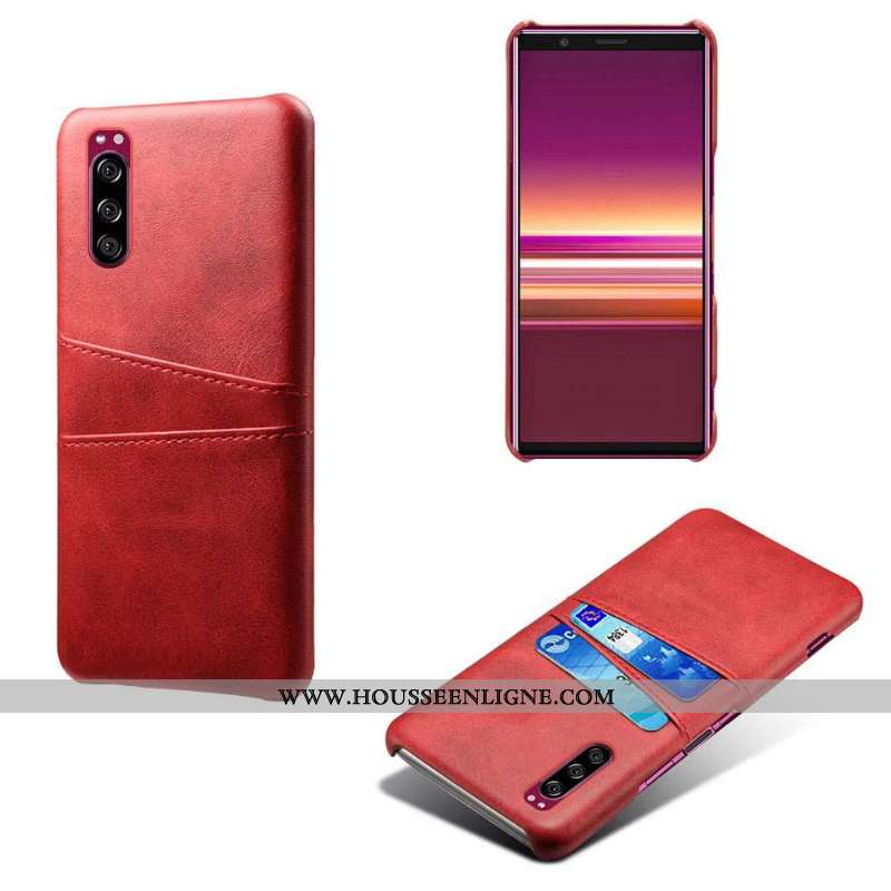 Étui Sony Xperia 5 Cuir Protection Qualité Rose Téléphone Portable Coque