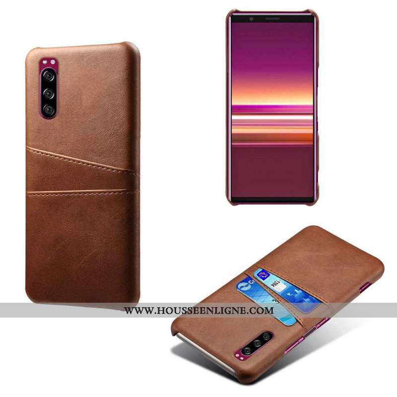 Étui Sony Xperia 5 Cuir Protection Qualité Rose Téléphone Portable Coque