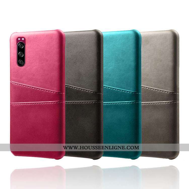 Étui Sony Xperia 5 Cuir Protection Qualité Rose Téléphone Portable Coque