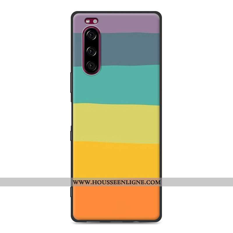 Étui Sony Xperia 5 Délavé En Daim Fluide Doux Protection Blanc Noir Tout Compris Blanche