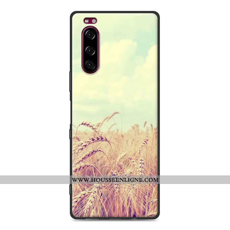 Étui Sony Xperia 5 Délavé En Daim Fluide Doux Protection Blanc Noir Tout Compris Blanche