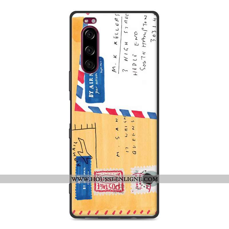 Étui Sony Xperia 5 Délavé En Daim Fluide Doux Protection Blanc Noir Tout Compris Blanche