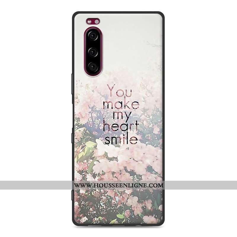 Étui Sony Xperia 5 Délavé En Daim Fluide Doux Protection Blanc Noir Tout Compris Blanche