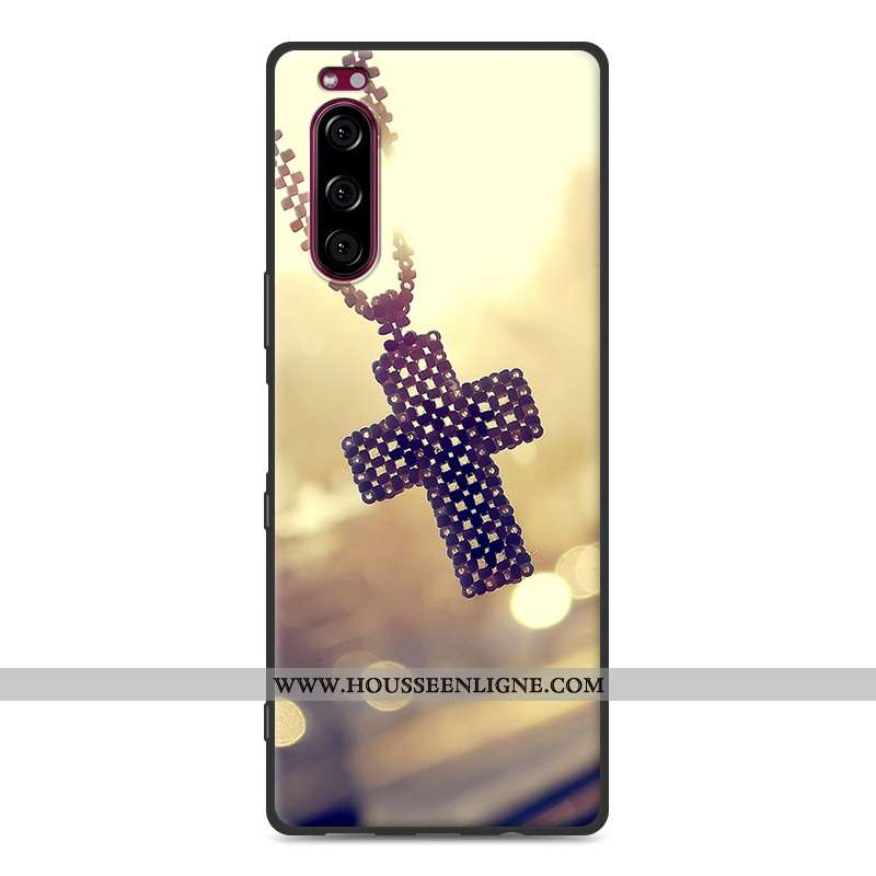 Étui Sony Xperia 5 Délavé En Daim Fluide Doux Protection Blanc Noir Tout Compris Blanche