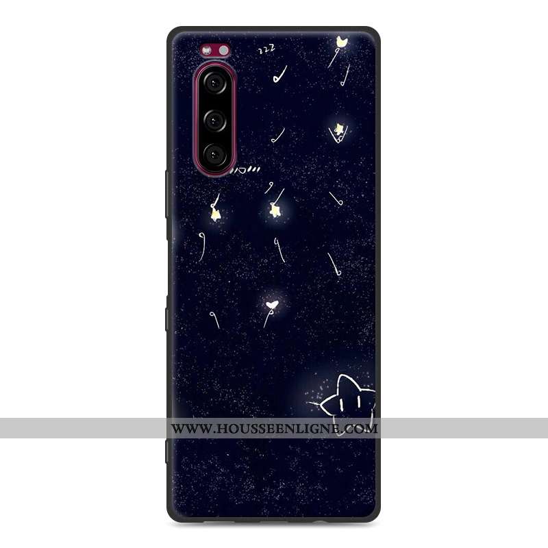 Étui Sony Xperia 5 Délavé En Daim Fluide Doux Protection Blanc Noir Tout Compris Blanche