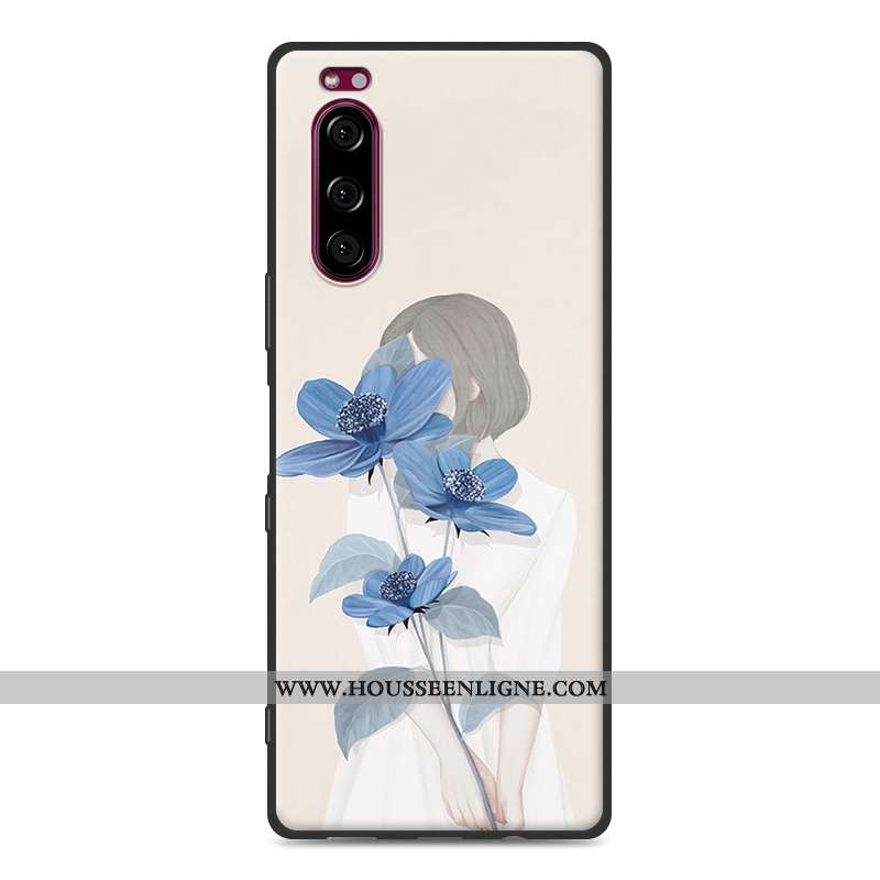 Étui Sony Xperia 5 Fluide Doux Protection Nouveau Coque Bleu Tout Compris Incassable