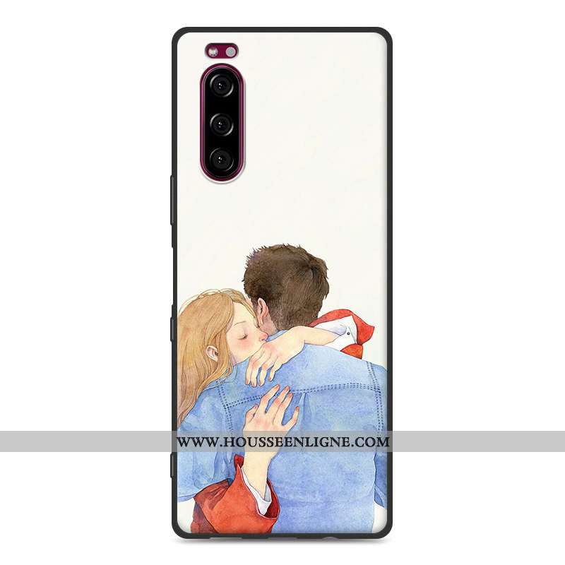 Étui Sony Xperia 5 Fluide Doux Protection Nouveau Coque Bleu Tout Compris Incassable