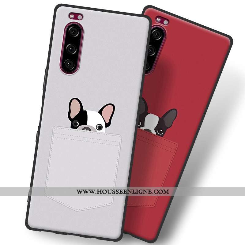 Étui Sony Xperia 5 Fluide Doux Silicone Téléphone Portable 2020 Tout Compris Protection Gris