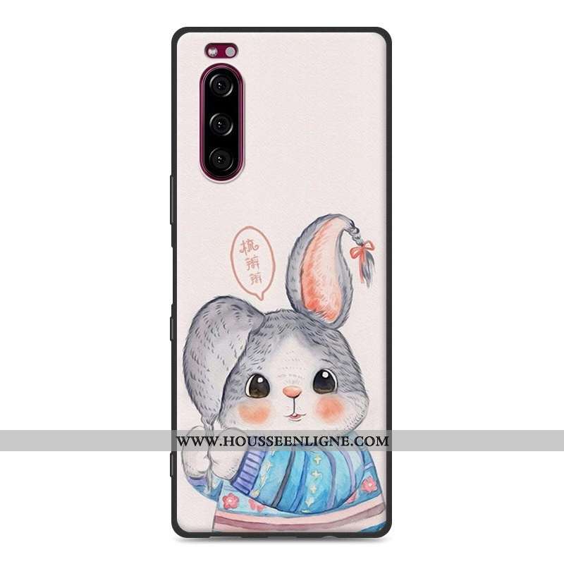 Étui Sony Xperia 5 Fluide Doux Silicone Téléphone Portable 2020 Tout Compris Protection Gris