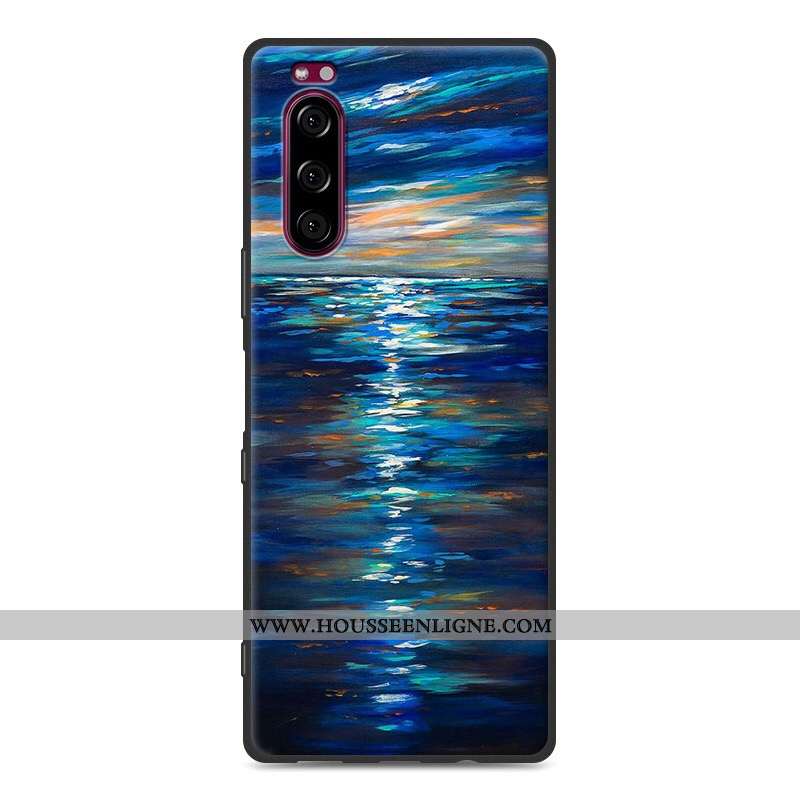 Étui Sony Xperia 5 Fluide Doux Silicone Téléphone Portable 2020 Tout Compris Protection Gris