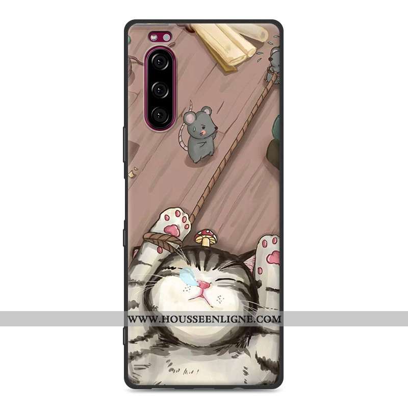 Étui Sony Xperia 5 Fluide Doux Silicone Téléphone Portable 2020 Tout Compris Protection Gris