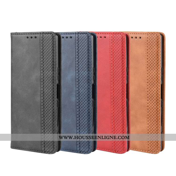 Étui Sony Xperia 5 Protection Portefeuille Noir Cuir Coque Téléphone Portable Housse