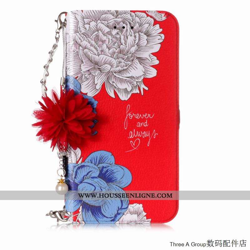 Étui Sony Xperia L1 Cuir Protection Portefeuille Coque Téléphone Portable Rouge