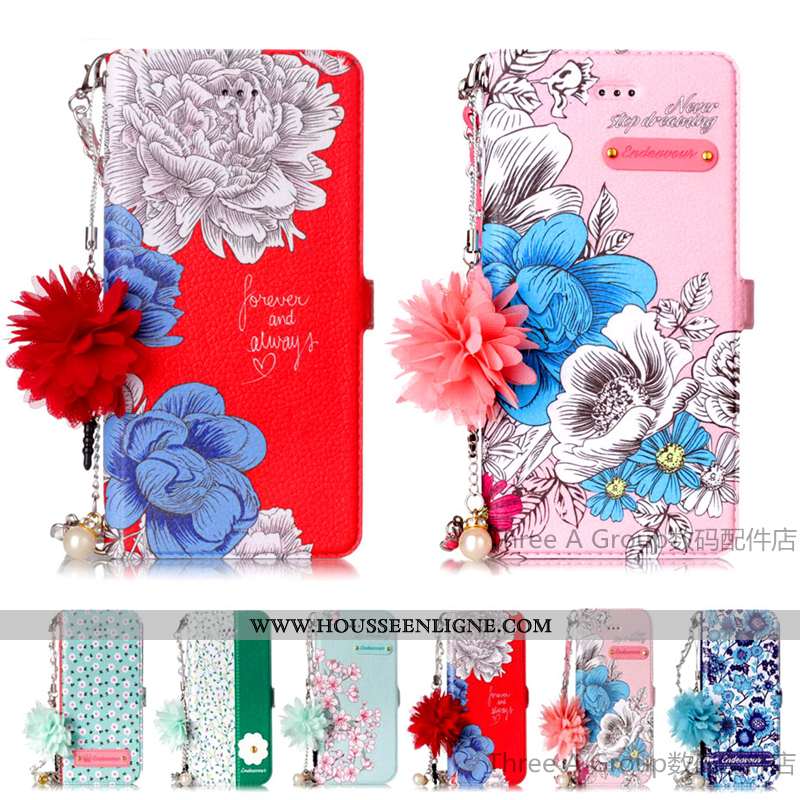 Étui Sony Xperia L1 Cuir Protection Portefeuille Coque Téléphone Portable Rouge