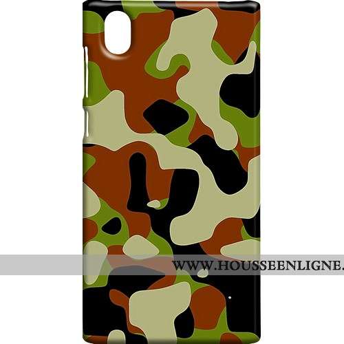 Étui Sony Xperia L1 Délavé En Daim Modèle Fleurie Protection Téléphone Portable Difficile Coque Camo
