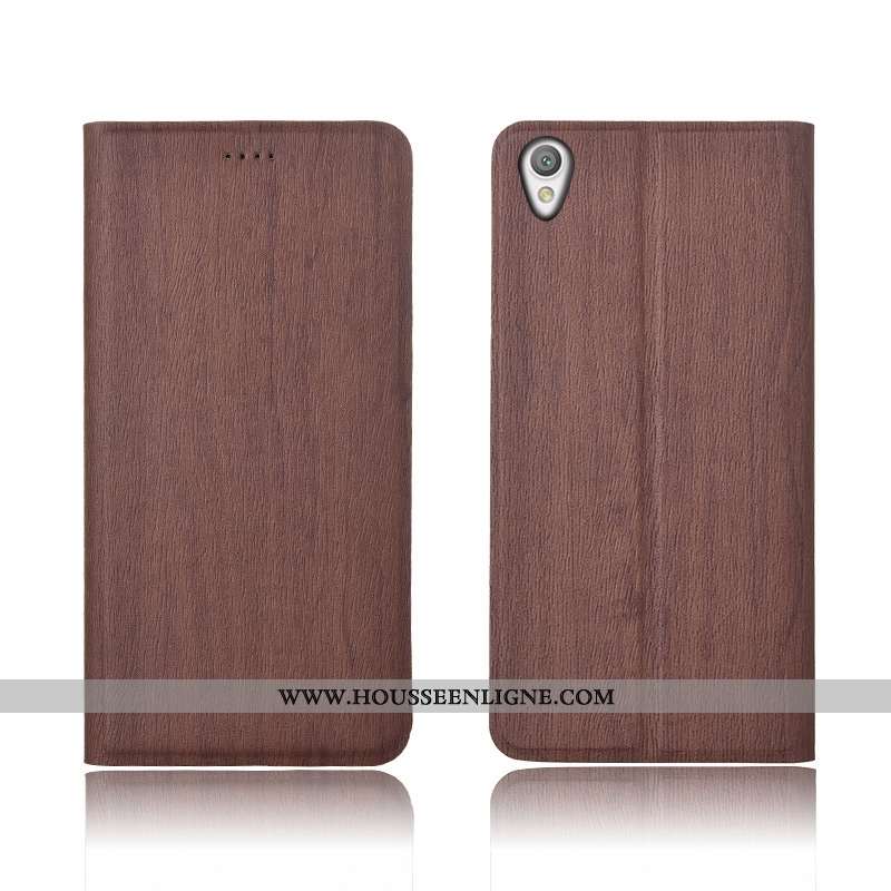 Étui Sony Xperia L1 Fluide Doux Silicone Incassable Clamshell Cuir Arbres Protection Noir