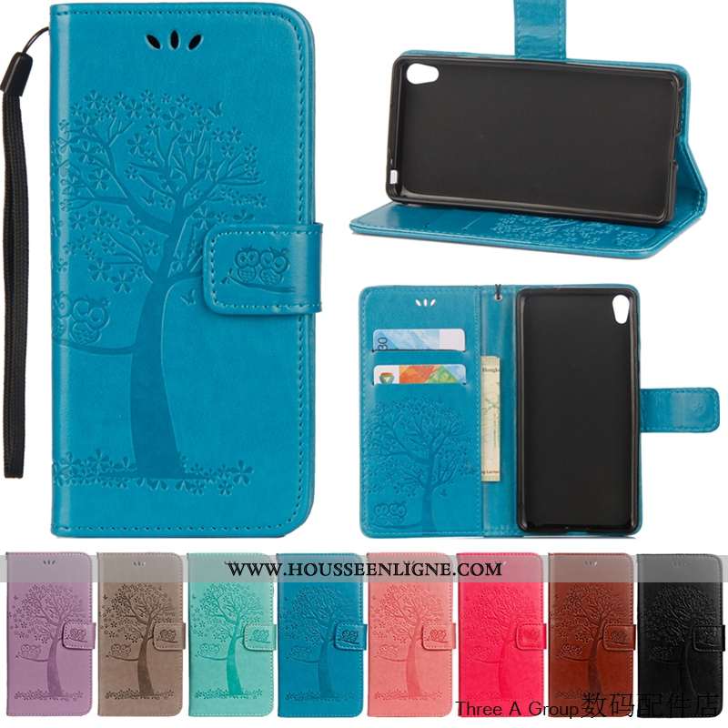 Étui Sony Xperia L1 Protection Cuir Coque Bleu Téléphone Portable Housse