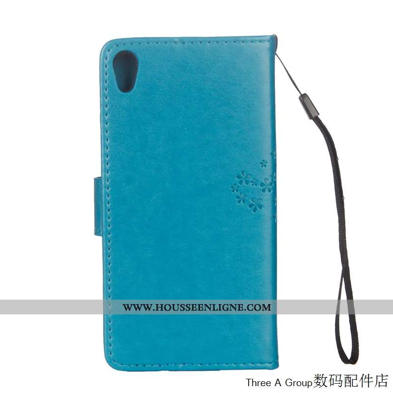 Étui Sony Xperia L1 Protection Cuir Coque Bleu Téléphone Portable Housse