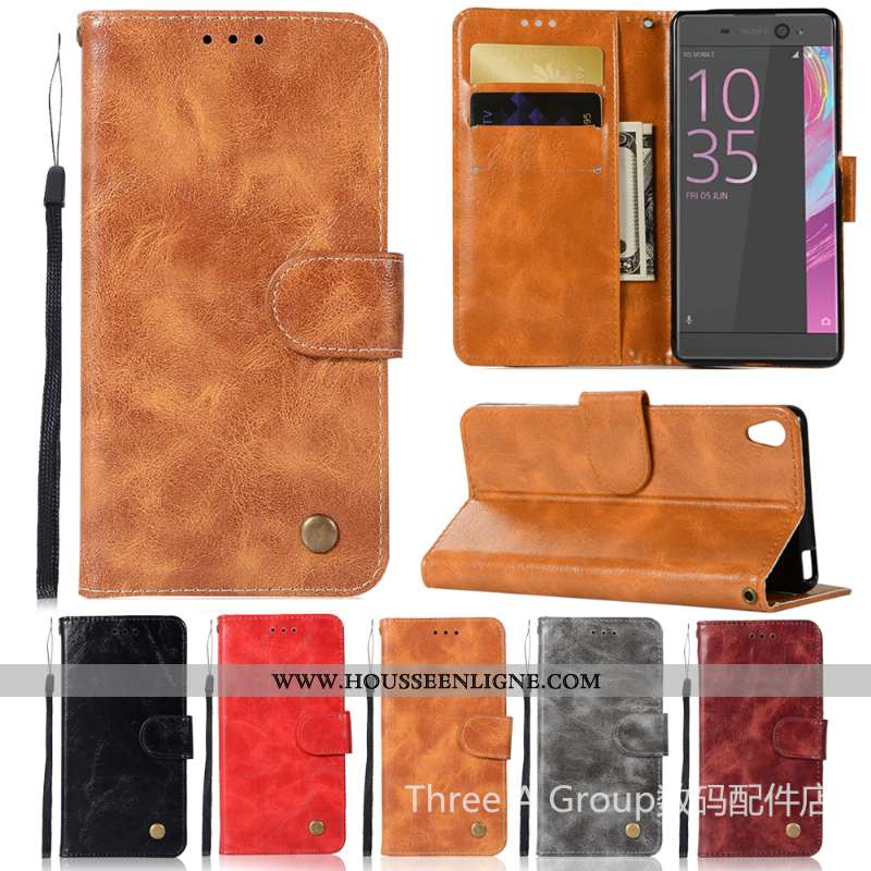 Étui Sony Xperia L1 Protection Vintage Gris Téléphone Portable Housse Business