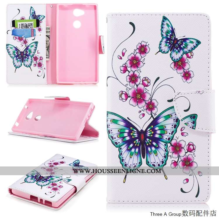 Étui Sony Xperia L2 Cuir Fluide Doux Blanc Housse Tout Compris Protection Blanche