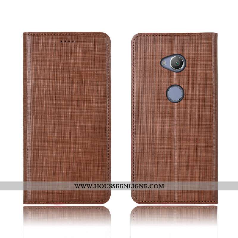 Étui Sony Xperia L2 Cuir Véritable Cuir Incassable Nouveau Clamshell Protection Marron