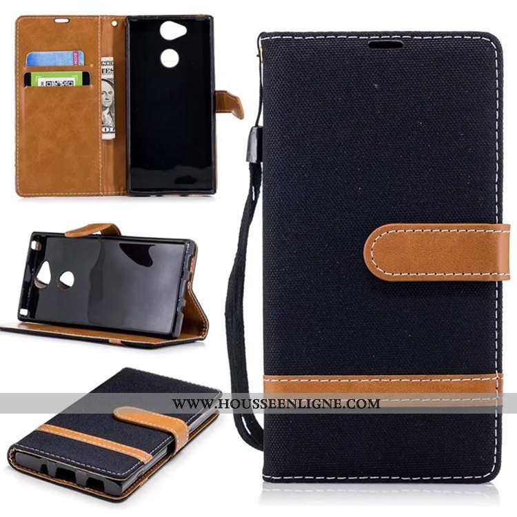 Étui Sony Xperia L2 Portefeuille Cuir Housse Téléphone Portable Carte Pure Bleu