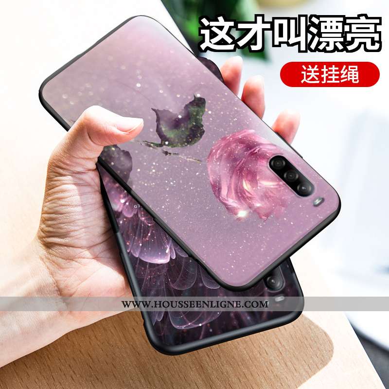 Étui Sony Xperia L4 Dessin Animé Silicone Rose Incassable Coque Téléphone Portable