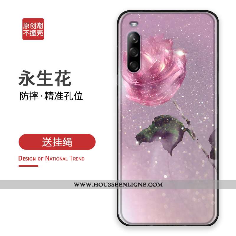 Étui Sony Xperia L4 Dessin Animé Silicone Rose Incassable Coque Téléphone Portable