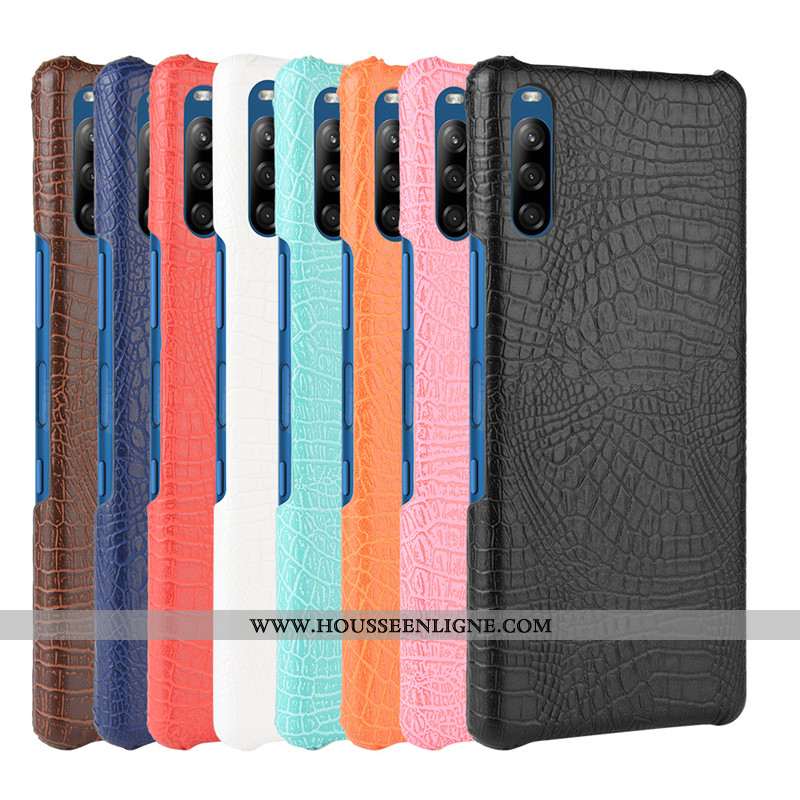 Étui Sony Xperia L4 Protection Cuir Coque Crocodile Téléphone Portable Modèle Fleurie Noir