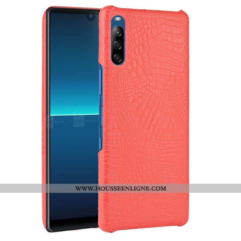 Étui Sony Xperia L4 Protection Cuir Coque Crocodile Téléphone Portable Modèle Fleurie Noir